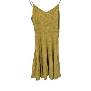 GAP Yellow Floral Smocked sundress mini‎ sleeveless cottagecore spring easter